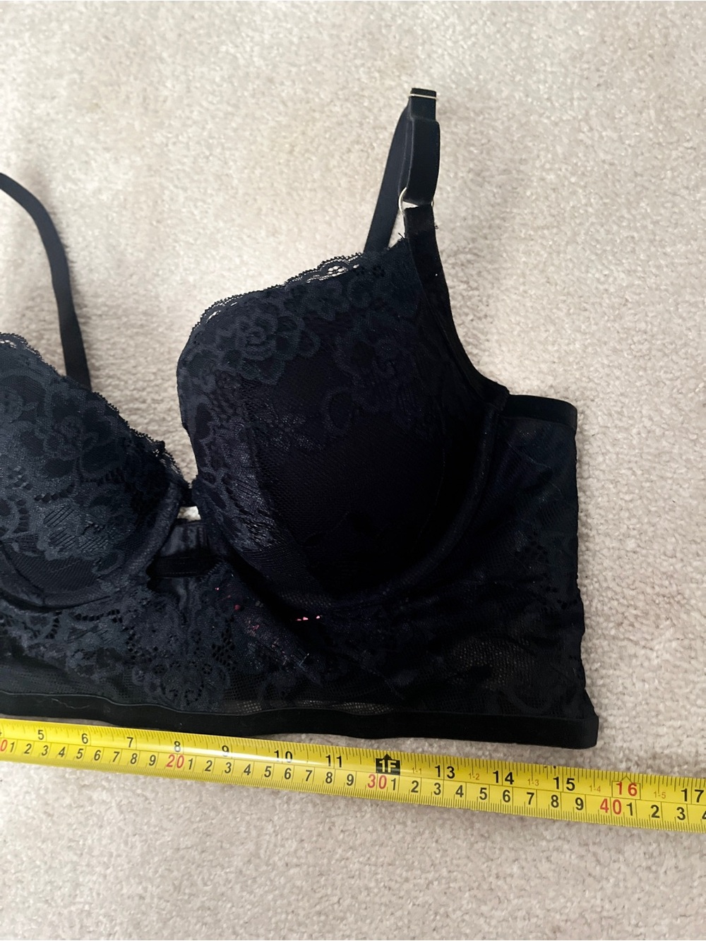 La Senza Black Lace Longline Push-Up Bra - NWT - Size XL - Picture 2 of 9